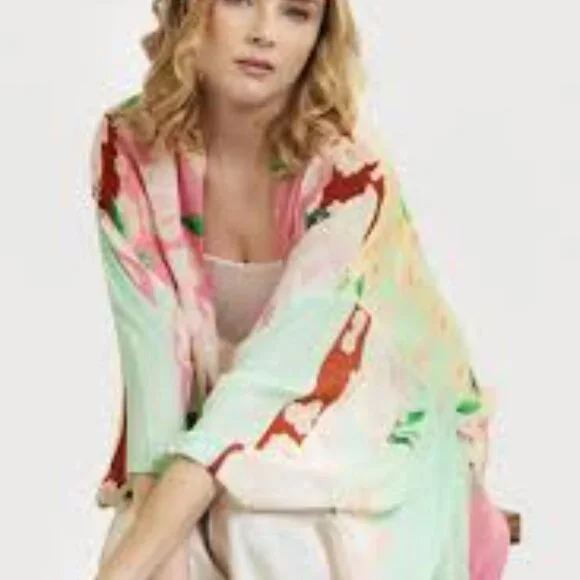 13 - NWT SAACHI BLOSSOM BREEZE FLORAL PRINT KAFTAN - Picture 4 of 5